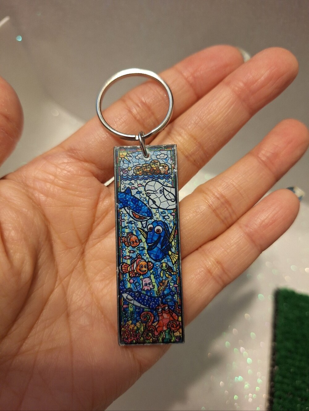 Find Nemo Stainglass Arcylic Keychain New